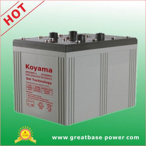 2000ah 2V Gel Battery for Solar& Wind Power System/ Railways