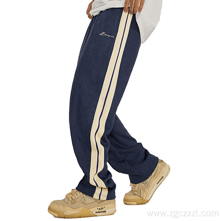 Suede side webbing embroidered trousers