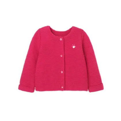 The Knitted Children's Girls' Uniform Cardigan Sweater with bowknot