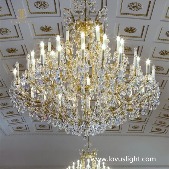 Retro high luxury shopping mall hotel custom project chandelier High luxury crystal candle chandelier