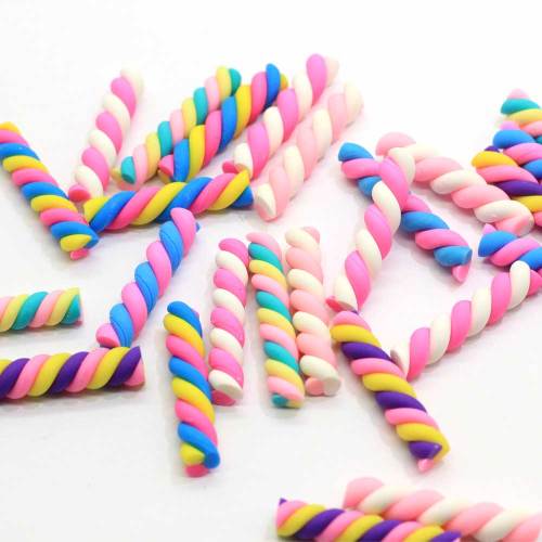 Colorful Simulation Cotton Candy Stick Candy Polymer Clay  Color Chocolate Bar For Children Re-ment Decoration