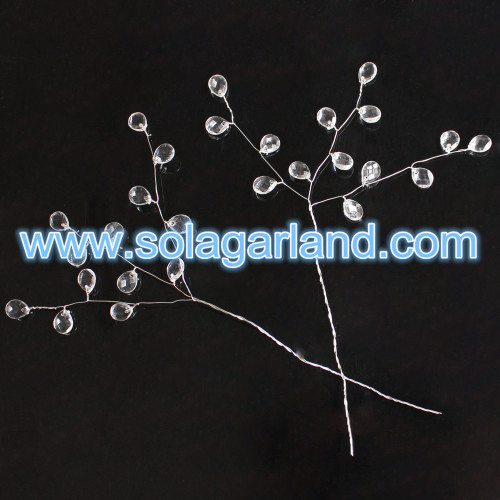 Branches d&#39;arbre en cristal acrylique à facettes en forme de larme