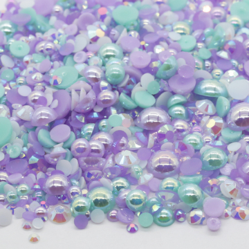 Pacchetto logo personalizzato: miscelare dimensioni, colori e stili con ABS Half round Mix Pearl Rhinestones
