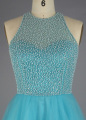 Light Blue Ruffle Prom Vestido De Noite Vestido