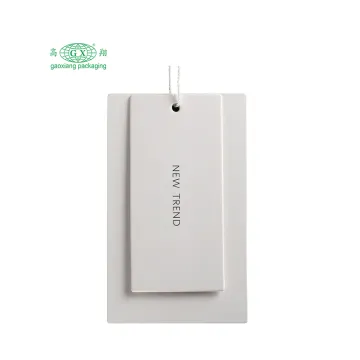 Custom Embossed Logo Hangtags for Garment Accessories - White Matte Paper Clothing Tags