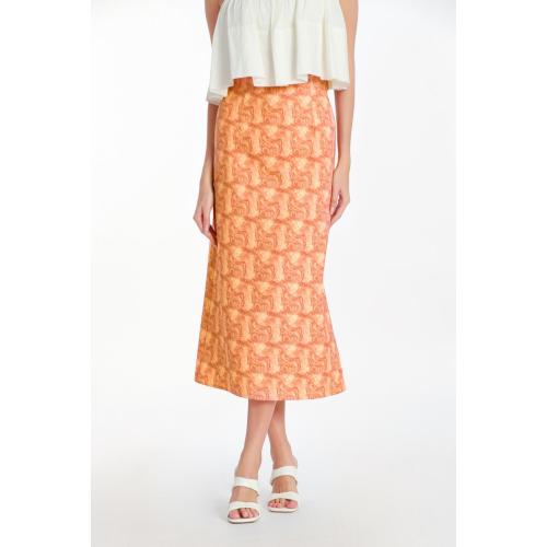 Printed Midi Tube Skirt