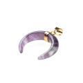 Craved Ox Horn Gemstone Pendant