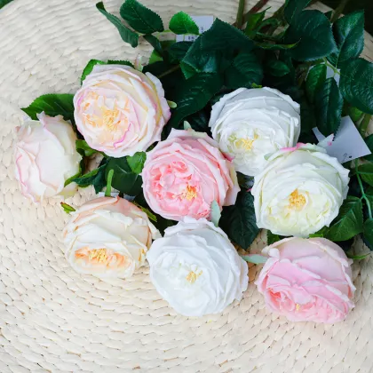 Hot Sale Home Wedding Decorations: Summer Flowers, Artificial Austin Roses, and Real Touch Roses