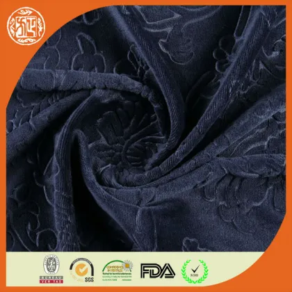 Embossed 100%polyester velvet fabric