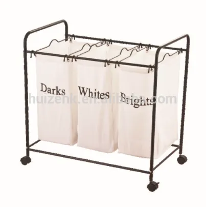 Home value triple compartment dark/light/color laundry hamper