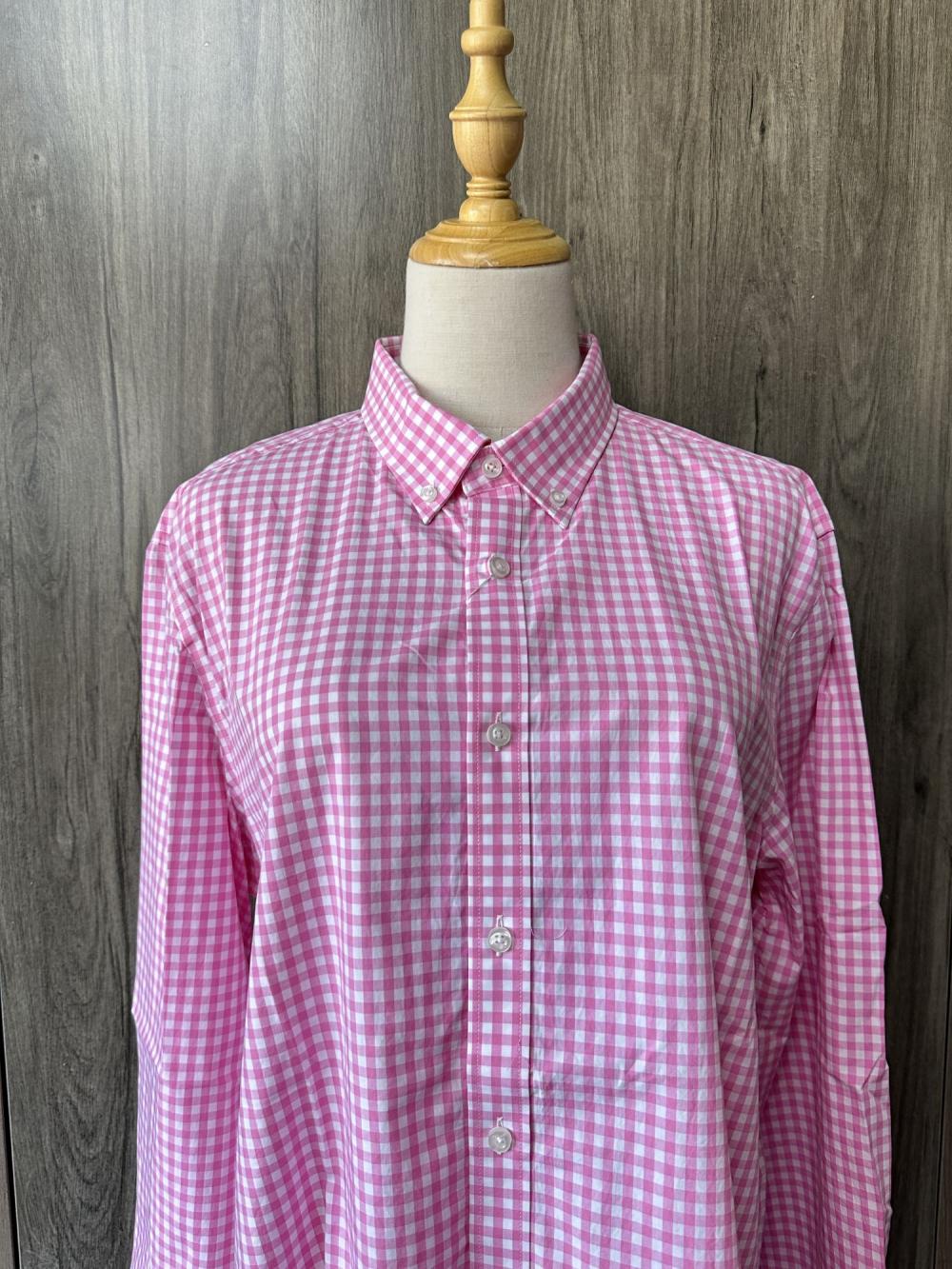 Custom plaid women work shirts with long sleeve