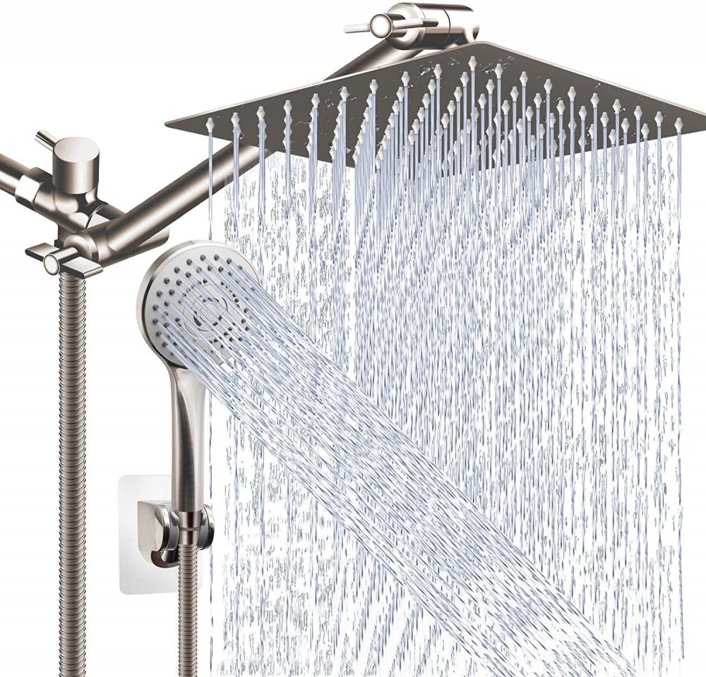 Stainless Steel Adjustable Rain Shower Head and Arm