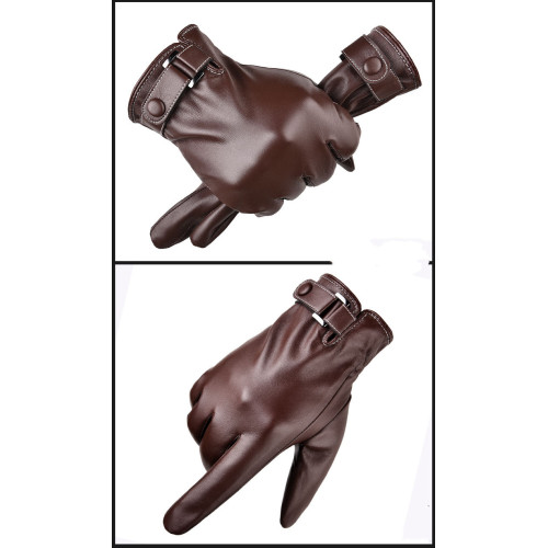 PU suede touch screen gloves for men winter