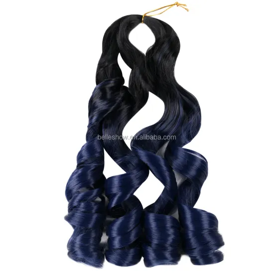 Hot sell  Synthetic deep hair bulk crochet curl  braids 150g spiral curly hair ombre color ocean wave