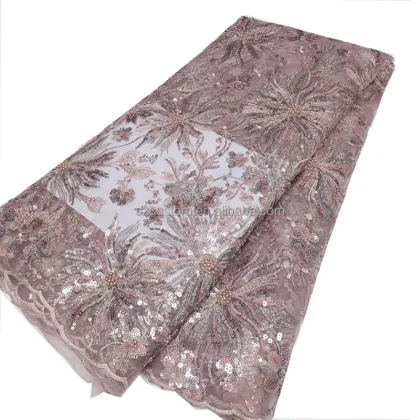 French Fabric Net Tulle Materials Gold Jacquard Brocade Fabric Organza Net Lace