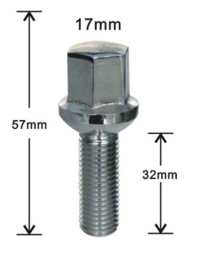 Heat treated ball seat wheel bolts