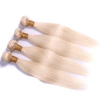 Straight Wholesale 613 Blond Weave Raw Mink Brazilian Bundles Cuticle Aligned Virgin Human Hair Extension