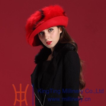 2015 Fashion Red Russian Style Fur Hat/ Winter Fur hat/Fur Hat