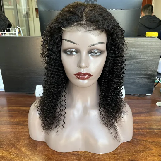Pre Plucked Kinky Curly Human Hair Closure 4*4 Swiss Lace wigs For Black Women Vendors Glueless Hd Swiss Lace Closure Wig