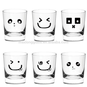 Smile Face Painting Glass Cup