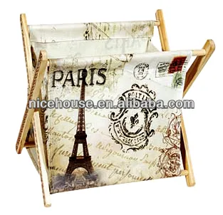 Colorful print wood magazine racks foldable