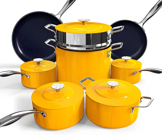 New Non-Stick Ceramic Camping Cookware Set: Durable Aluminum Outdoor Kitchen Pots and Pans