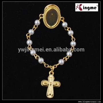 Gold plated catholic pin brooch