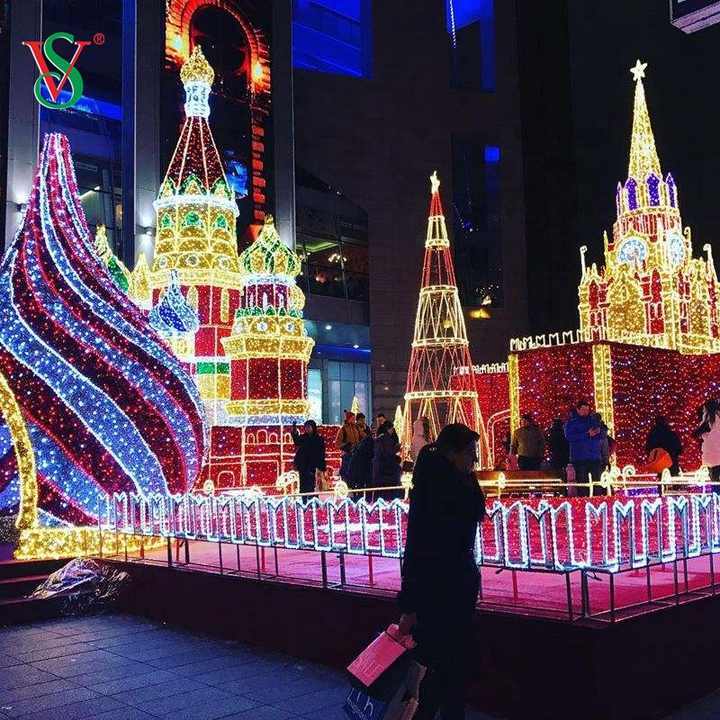 Outdoor Customized Christmas Castle Motif Light Display