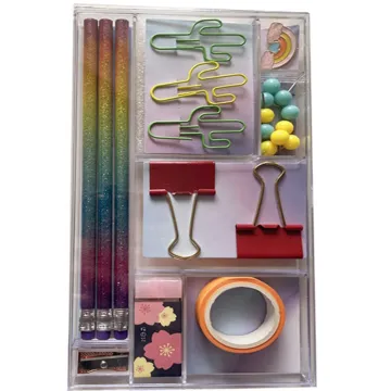 Rainbow Stationary Set: Pens, Push Pins, Paper Clips, and More