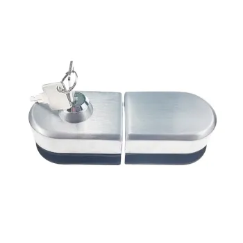 201/304 Stainless Steel Glass Door Clip Lock with Brass Iron Keys - Smart Office Door Security