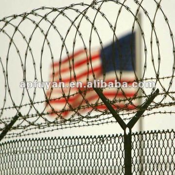 Galvanized razor wire fencing / safety razor