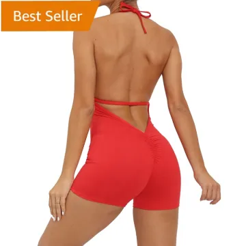 Women's Yoga Fitness Body Shaper Jumpsuit: Sexy Backless Tummy Control Bodycon Sport Romper