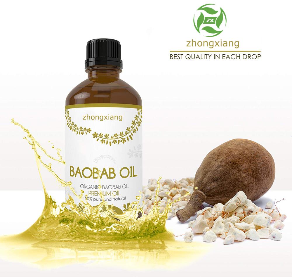 Prix ​​de gros Soins de la peau et des cheveux 100% d&#39;huile de baobab pure