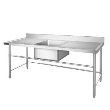 Commercial Stainless Steel Freestanding Kitchen Sink with Multifunctional Faucet