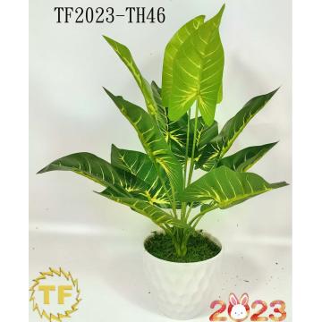 46cm philodendron leaf x 12 with plastic Pot