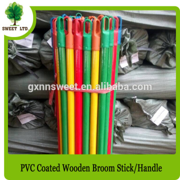 single color factory directly wholesale colorful pvc coated wood broomstick
