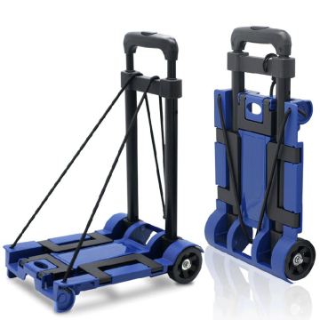 Portable Folding Trolley with 35kg Loading Capacity for Warehouse Carts