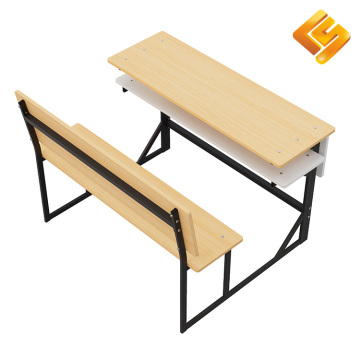 Черный прямоугольный стальной двойной стол