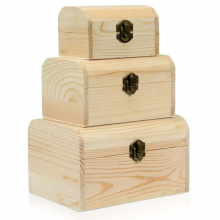 Plain Unpainted Wooden Jewellery Storage Box Set