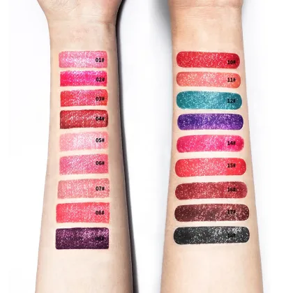 18Colors Glitter Liquid Lipgloss: Waterproof Makeup Cosmetics