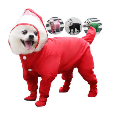 Pet Waterproof Raincoat for Cats and Dogs with Four Legs - Lightweight and Comfortable Rainy Day Wear