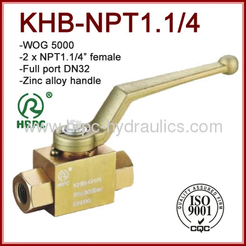 Dn32 Female Thread Npt Steel High Pressure Oil Ball Valve 5000psi 