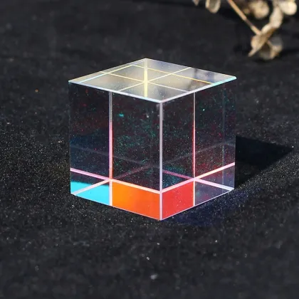 Art Colored Glass Cube Optical Prism