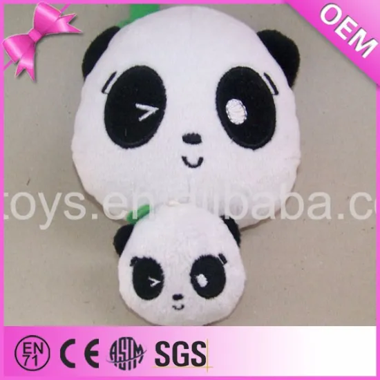 Cute emoji soft plush panda head, diy stuffed toys panda