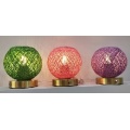 Paper rope shade rechargeable table lamp