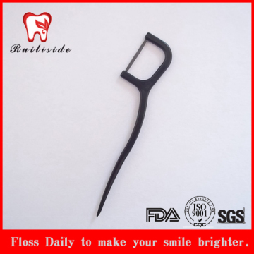 biodegradable bamboo charcoal dental floss pick