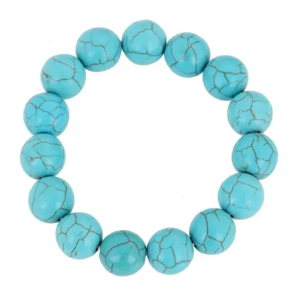 2015 Milan Fashion Vintage Blue Crack Stone Handmade Bead Bracelet