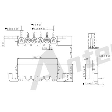 6.35mm 90° Wafer Connector Series AW6352-NP