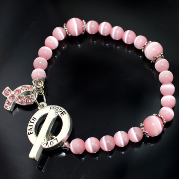 Pink Ribbon Breast Cancer Bracelet