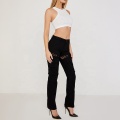 Black Lace Up Women's Cargo Pants Custom